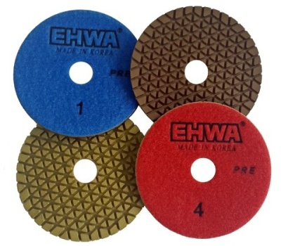Алмазные гибкие шлифовальные круги EHWA Pads 4-STEP D100 №1 Алмазные гибкие шлифовальные круги EHWA Pads 4-STEP D100 №1